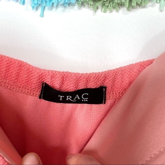 Trac Coral Deep Plunge Bandeau Mini Going Out Party Dress Size Medium - Picture 12 of 13